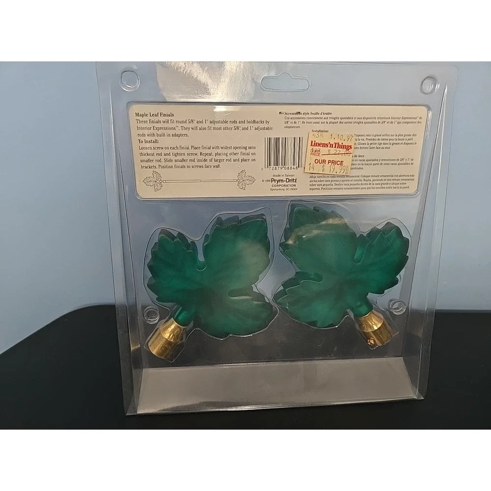 Maple‎ Leaf Glass Finials Green 5/8